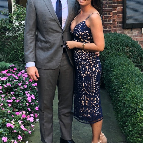 Gianni Bini Dresses & Skirts - Gianna Bini Blue Laser Cut lace Dress